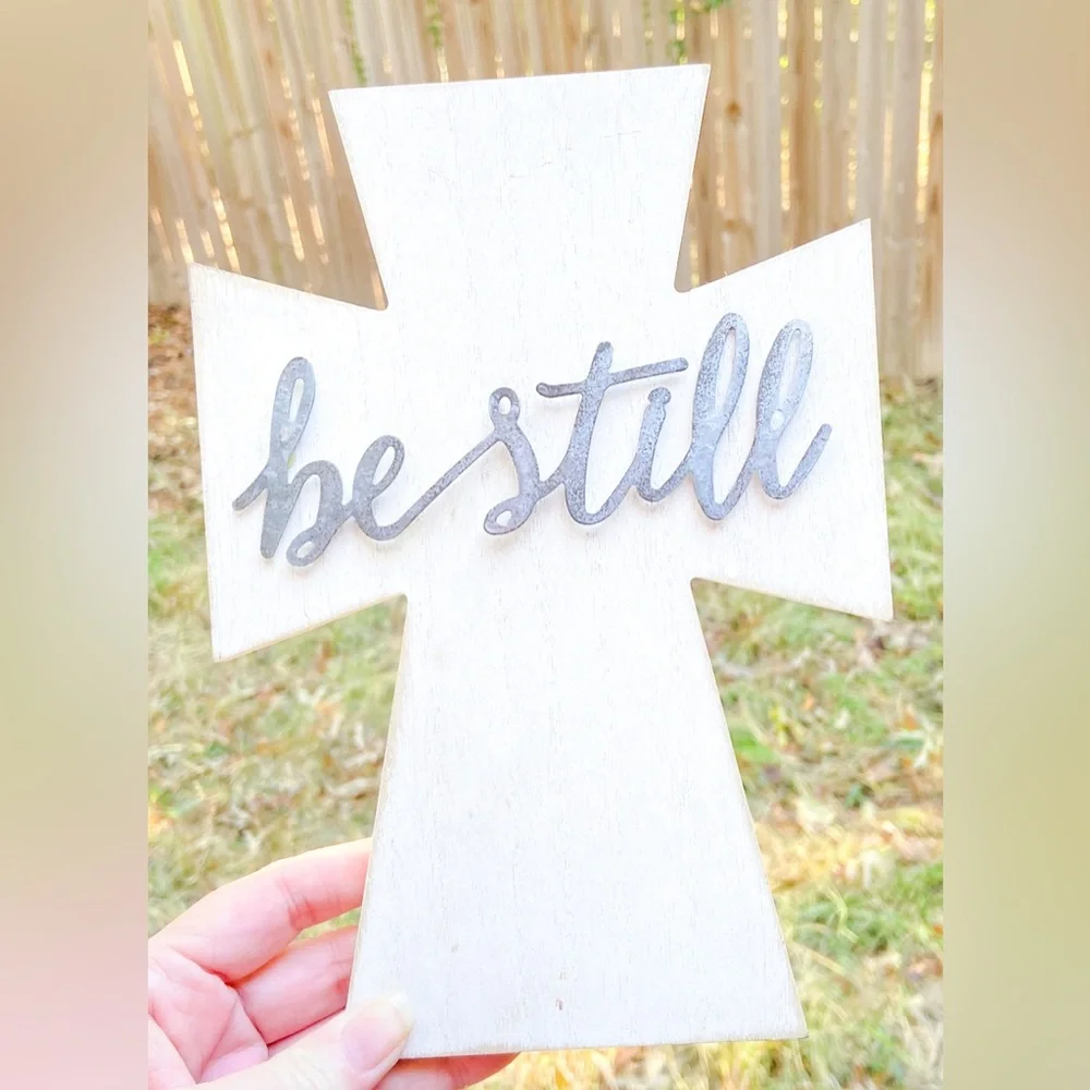 Wooden Cross and Dream Sign Home Farmhouse Decor Inspirational Religious EUC